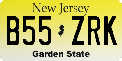 NJ license plate B55ZRK