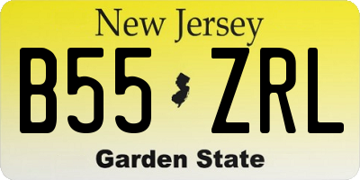 NJ license plate B55ZRL