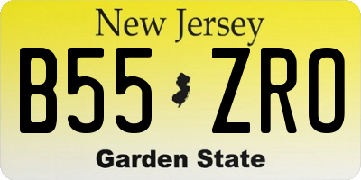 NJ license plate B55ZRO