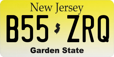 NJ license plate B55ZRQ