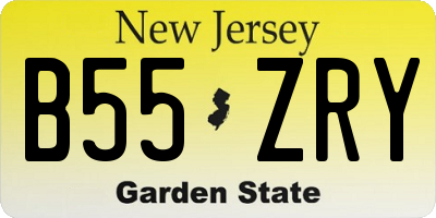 NJ license plate B55ZRY