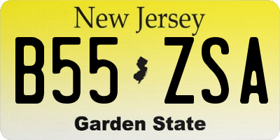 NJ license plate B55ZSA