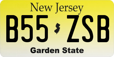 NJ license plate B55ZSB