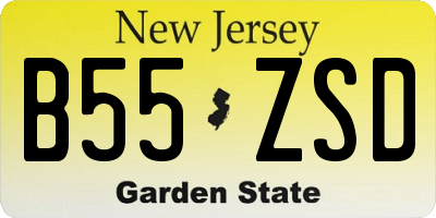 NJ license plate B55ZSD