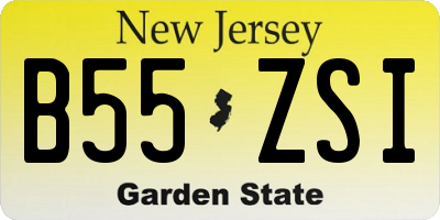 NJ license plate B55ZSI