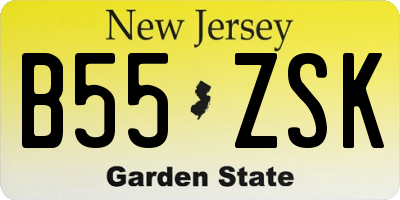 NJ license plate B55ZSK