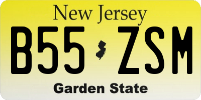NJ license plate B55ZSM
