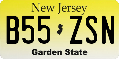 NJ license plate B55ZSN