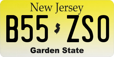 NJ license plate B55ZSO