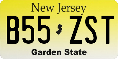 NJ license plate B55ZST