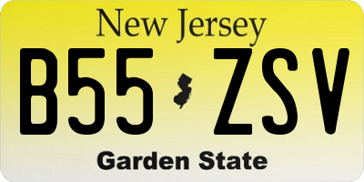 NJ license plate B55ZSV