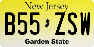 NJ license plate B55ZSW