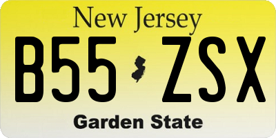 NJ license plate B55ZSX