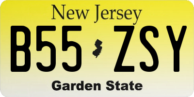 NJ license plate B55ZSY