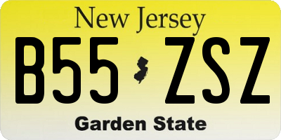 NJ license plate B55ZSZ
