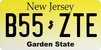 NJ license plate B55ZTE