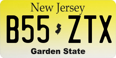 NJ license plate B55ZTX