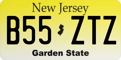 NJ license plate B55ZTZ