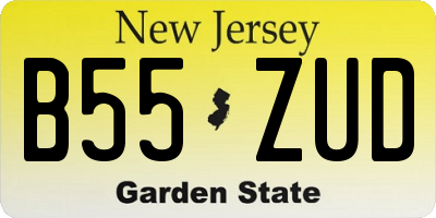 NJ license plate B55ZUD