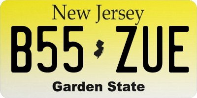 NJ license plate B55ZUE