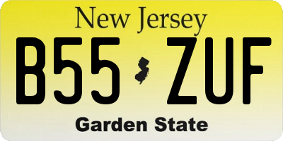 NJ license plate B55ZUF