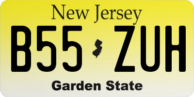 NJ license plate B55ZUH