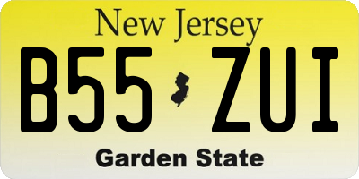 NJ license plate B55ZUI