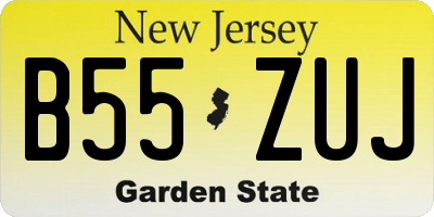 NJ license plate B55ZUJ