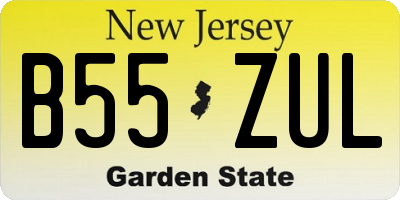 NJ license plate B55ZUL