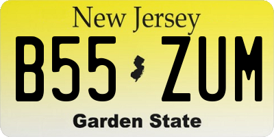 NJ license plate B55ZUM