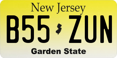 NJ license plate B55ZUN