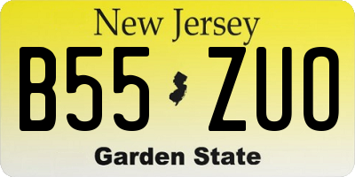 NJ license plate B55ZUO