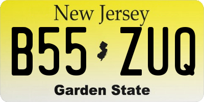 NJ license plate B55ZUQ