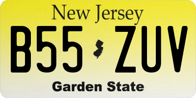 NJ license plate B55ZUV