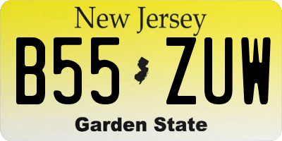 NJ license plate B55ZUW