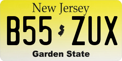 NJ license plate B55ZUX