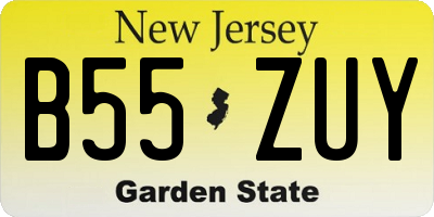 NJ license plate B55ZUY