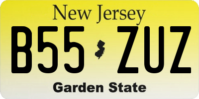 NJ license plate B55ZUZ
