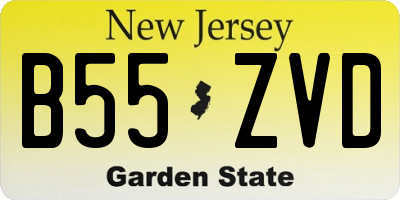 NJ license plate B55ZVD