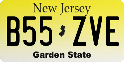NJ license plate B55ZVE