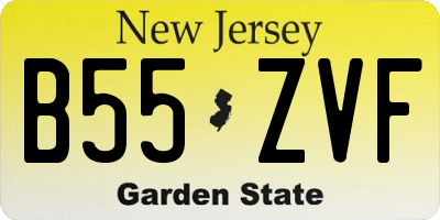 NJ license plate B55ZVF