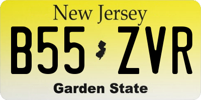 NJ license plate B55ZVR