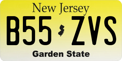 NJ license plate B55ZVS