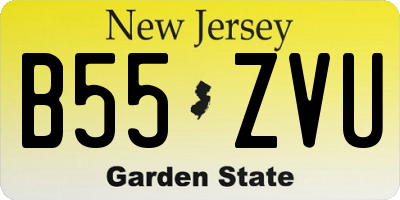 NJ license plate B55ZVU
