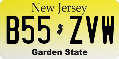 NJ license plate B55ZVW