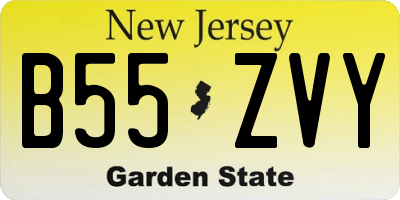NJ license plate B55ZVY