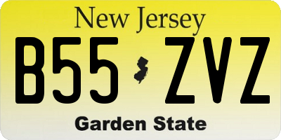 NJ license plate B55ZVZ