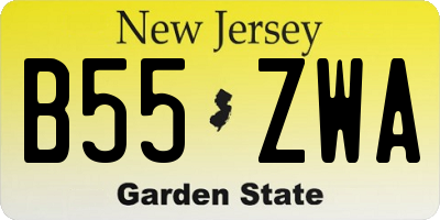 NJ license plate B55ZWA