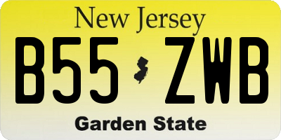 NJ license plate B55ZWB