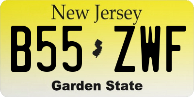 NJ license plate B55ZWF
